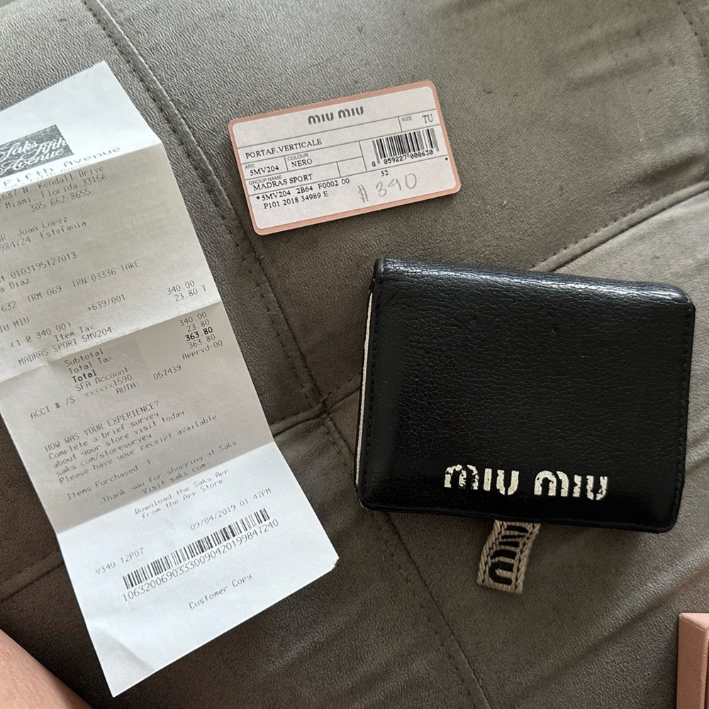 Miu Miu Black Leather Wallet